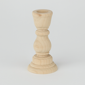 Bougeoir Sculpté en Bois Naturel – Charme Brut et Minimaliste