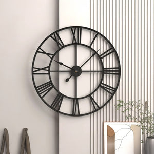 Horloge Murale Design en Fer Forgé – Chiffres Romains Sculptés 40 cm