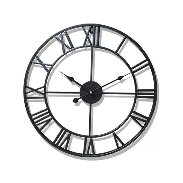 Horloge Murale Design en Fer Forgé – Chiffres Romains Sculptés 40 cm