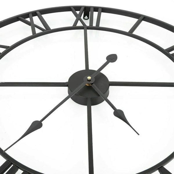 Horloge Murale Design en Fer Forgé – Chiffres Romains Sculptés 40 cm